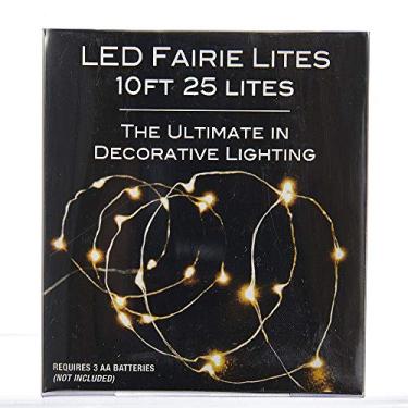 Imagem de Kurt Adler Luzes de corda de fadas ultra finas operadas por bateria, brancas, pacote com 25