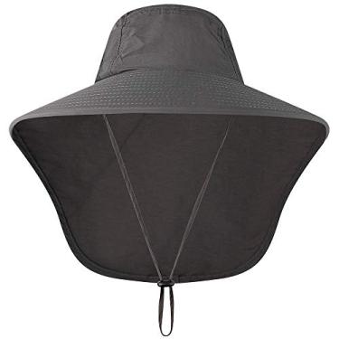 Imagem de Tingpai Boné de pesca de aba larga Unisex chapéu de sol com alça de pescoço pa viagens de acampamento caminhadas Boating Safari