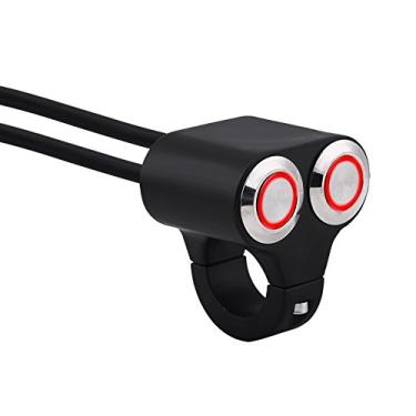 Imagem de Interruptor de guidão de motocicleta, 7/8" 22 mm para motocicleta, interruptor de guidão de motocicleta, farol de freio, luz de neblina, interruptor liga/desliga com luz indicadora (Tipo-B)