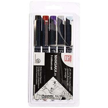 Imagem de Kuretake ZIG Cartoonist, Mangaka, conjunto de 5 cores (CNM-01/5V)