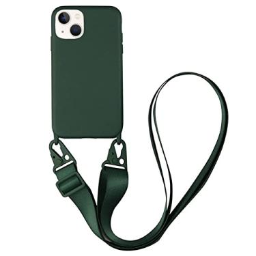 Imagem de CQUUKOI Compatível com iPhone 6/7/8/SE2/SE3, capa de telefone transversal com cordão, capa de silicone macio fofa com alça de ombro ajustável, protetor à prova de choque, compatível com mulheres e