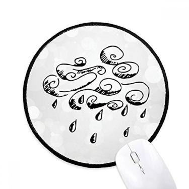 Imagem de Tapete de mouse Cloudy Rainy pintado à mão padrão desktop escritório tapete redondo para computador