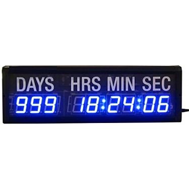 Imagem de GOWE Relógio de contagem regressiva de LED de 4,5 cm de cor azul, horas, minutos e segu...