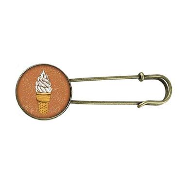 Imagem de Brincos de sorvete retrô de metal com broche de metal para ovo de chocolate creme