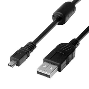 Imagem de Cabo de carregamento USB de substituição para transferência de dados para câmera digital Sony Cybershot Cyber-Shot DSCH200, DSCH300, DSCW370, DSCW800, DSCW830, DSC-H200, DSC-H300, DSC-W370, DSC-W800, DSC-W830 (preto)