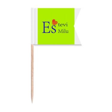 Imagem de Armadura Letônia Native I Love You Affection Palito de Dentes Marcação para Festa Bolo Comida Prato de Queijo