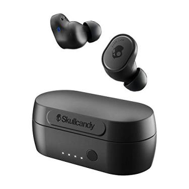 Imagem de Skullcandy Sesh Evo True Fones de ouvido intra-auriculares Bluetooth sem fio compatíveis com iPhone e Android/Capa de carregamento e microfone/Ótimo para academia, esportes e jogos IP55 resistente à água e poeira – Preto