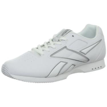 Imagem de Reebok Sapato feminino Alpha Cheerleading, Branco/prata pura/cartão colorido, 8.5