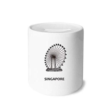 Imagem de DIYthinker Caixa de moedas de cerâmica Singapura com roda-gigante para presente de cofrinho