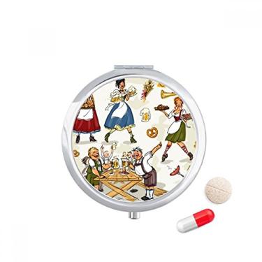 Imagem de Porta-comprimidos de cultura alemã para café da manhã, caixa de armazenamento de medicamentos