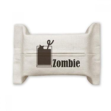 Imagem de Coquetel de zumbi com a palavra zumbi capa de papel para lenços faciais bolsa de linho de algodão