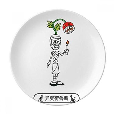 Imagem de Egypt Mummy Halloween Mutação Horus Prato Decorativo de Porcelana Salver Prato de Jantar