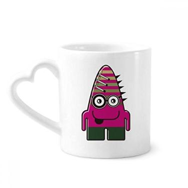 Imagem de Caneca de cerâmica monstro alienígena do universo monstro rosa café copo de coração de vidro