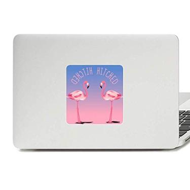 Imagem de Adesivo de vinil para casais de flamingo engatado para decoração de PC