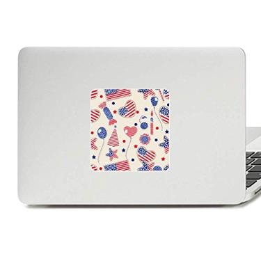 Imagem de Adesivo de vinil Paster Laptop com bandeira de coração e estrela com balão dos EUA para decoração de PC