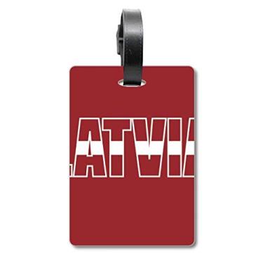 Imagem de Etiqueta de mala com nome da bandeira da Letônia