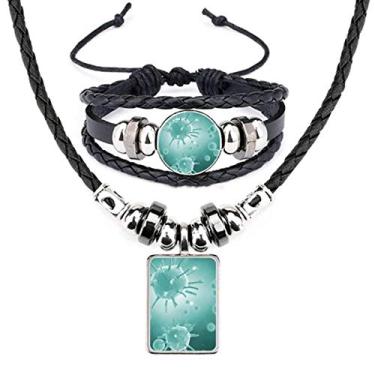 Imagem de Conjunto de joias de couro com estampa de microscópio de imagem de célula de criatura