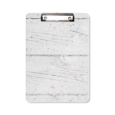 Imagem de Chão de madeira branca áspera papel de parede pasta, pasta, bloco de anotações, placa de apoio A4