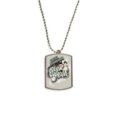 Imagem de DIYthinker Graffiti Street Culture Boy Elegante Brotherhood Colar com pingente de identificação de cachorro de aço inoxidável