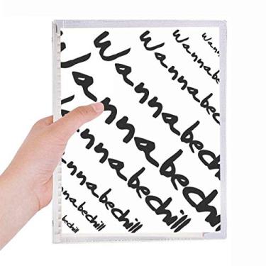 Imagem de Caderno elegante personagem Wanna Be Chill com folhas soltas e diário recarregável