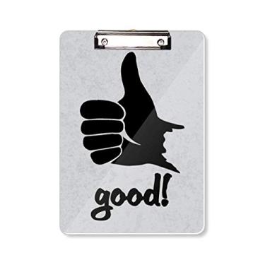 Imagem de Silhueta de polegar personalizada Gesto prancheta pasta bloco de escrita placa de apoio A4