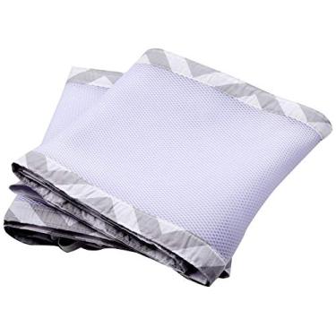 Imagem de Biramar Baby Telinha Respiravel Protetora 2 Lados Do Berco Chevron Cinza Cinza