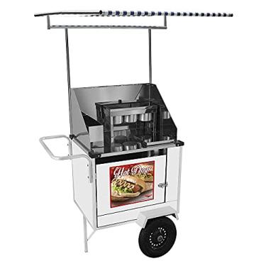 Imagem de Carrinho de Hot Dog Cefaz Simples Branco Pneumáticas e Toldo Bs08p/t