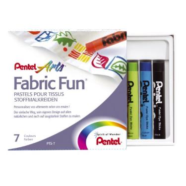 Imagem de Pentel Tecido divertido bastão de tinta pastel (pacote com 7), cores sortidas, PTS-7