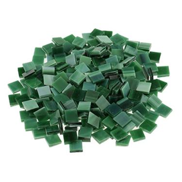 Imagem de dailymall Lote de azulejos de mosaico de vidro coloridos para o Natal, faça você mesmo, mosaico, artesanato para crianças - verde