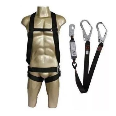 Imagem de Kit Cinto Paraquedista + Talabarte Y Abs Dg4002 Dg8009 Preto