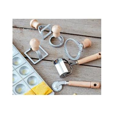 Imagem de Conjunto de Acessórios para Pasta Eppicotispai em Madeira e Inox – 8 Peças