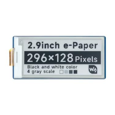 Imagem de Waveshare 2.9inch E-Paper E-Ink Display Module for Raspberry Pi Pico 296×128 Pixels Black/White Partial Refresh Support with SPI Interface