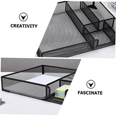 Imagem de Generic 5 Peças Grade De Ferro Arquivo Rack Malha Organizador De Mesa Bandeja Organizador De Documentos Para Mesa Bandeja De Armazenamento De Livros Suporte De Documentos De Escritório