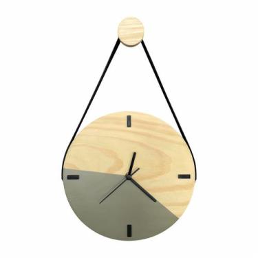 Imagem de Relógio De Parede Escandinavo Cinza Concreto Com Alça 28cm - Edward Cl