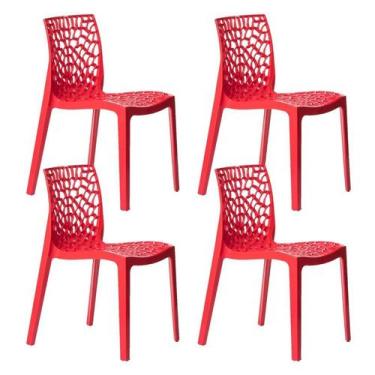 Imagem de Kit 4 Cadeiras Gruvyer Design Cozinha Sala Estar Jantar - Trato