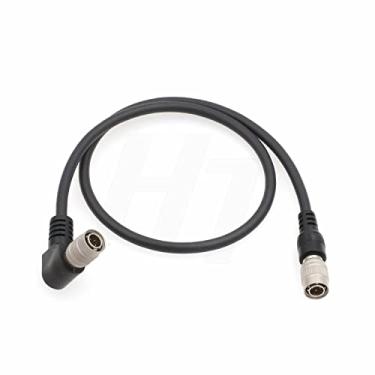 Imagem de HangTon Cabo de alimentação Hirose 4 pinos para dispositivos de som WISYCOM MCR54 688 MixPre Zaxcom Zoom F8 gravador Mixer 50 cm, ângulo reto para reto