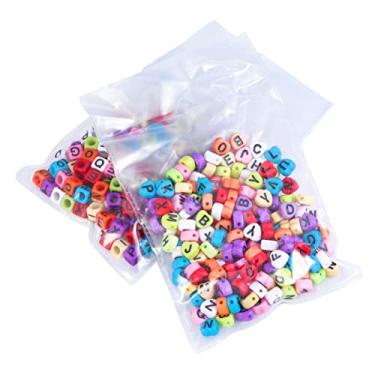 Imagem de SHINEOFI 400 Unidades miçangas do alfabeto miçangas coloridas decoração de casa missangas soltas miçangas educativas acessórios de contas DIY criativos conta para pulseira frisado talão