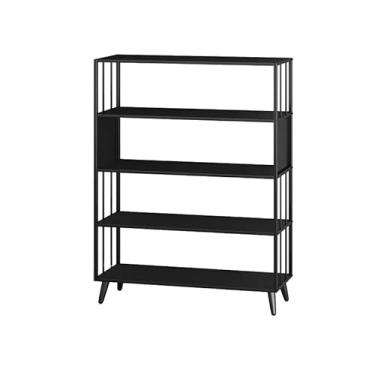 Imagem de GRFIT Estante simples de ferro, prateleira de armazenamento, prateleira de armazenamento multicamadas do chão ao teto, estante de escritório na sala de estar e no quarto (cor: 120 cm)