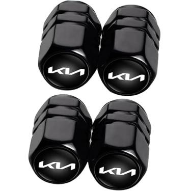 Imagem de Tampas de haste de válvula de pneu de carro de metal compatíveis com KIA NIRO Rio Sportage Sorento Soul Stinger Seltos Cadenza K900 Forte todos os modelos tampa de roda, tampas de válvula de ar
