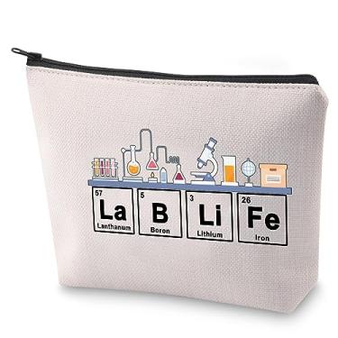 Imagem de BLUPARK Bolsa de cosméticos para técnicos de laboratório, presente de microbiologia, bolsa de maquiagem Lablife, presente para professor de química, Lablife