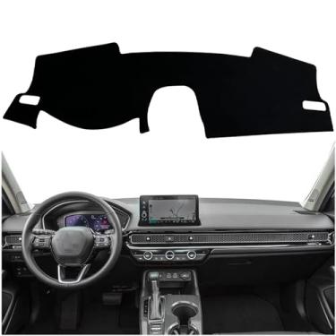 Imagem de KEEGTBOX Capa de painel de painel para console central interior personalizado compatível com Honda Civic Sedan 2022 2023 capas de tapete de painel acessórios