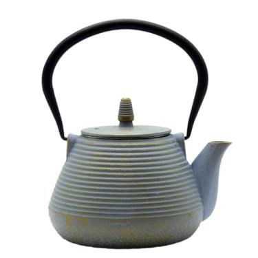 Imagem de Sechudo Bule de chá japonês com infusor de aço inoxidável, seguro para fogão, chaleira de ferro fundido, bule de chá de ferro fundido revestido com interior esmaltado para 1000 ml (preto)