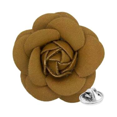 Imagem de Vittorio Vico Broche de lapela de couro formal masculino premium - Boutonniere para homens, broche, 2.5" (6.36CM), Couro, Não aplicável
