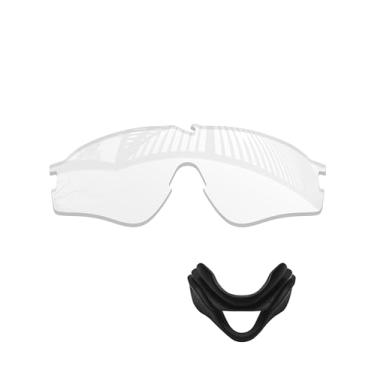 Imagem de MYCOURAG Lentes de substituição de proteção UV e almofada de nariz para óculos de sol Oakley Si Ballistic M Frame Alpha OO9296 - HD transparente, não polarizada