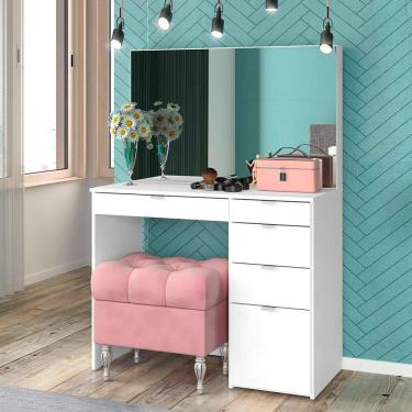 Imagem de penteadeira com espelho linden 5 gv branca