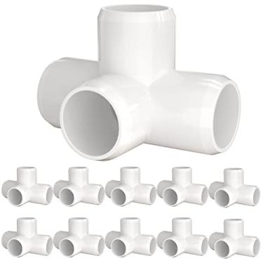 Imagem de LetsFix Acessórios de cotovelo de PVC de 4 vias de 3/4 polegadas - pacote com 10, conectores de tubo de PVC SCH40 para projetos DIY, branco
