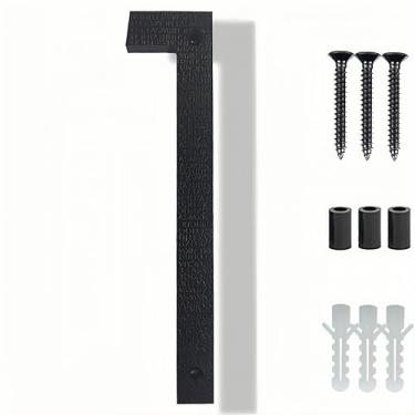 Imagem de YIPUKIYI Números de casa modernos flutuantes de 20 cm para fora números de casas grandes para fora, sombra preta moderna decoração de endereço residencial com kits de unhas de montagem fácil para
