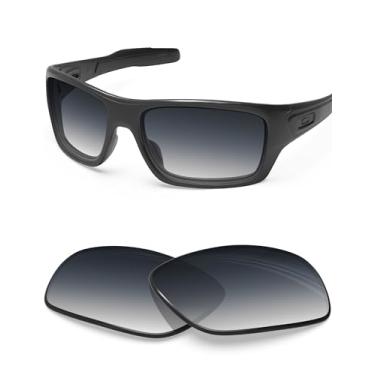Imagem de BLAZERBUCK Lentes de reposição polarizadas anti-sal para óculos de sol Oakley Turbine OO9263, Gradiente cinza - polarizado, 0