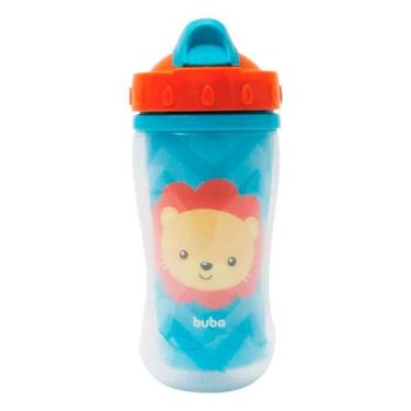 Imagem de Copo Buba Parede Dupla Com Canudo Animal Fun Leão 320ml