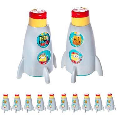 Imagem de Kit com 10 Garrafas de Foguete Giratoria Minio para Festa Infantil Decoração e Lembranças de Aniversário de Criança